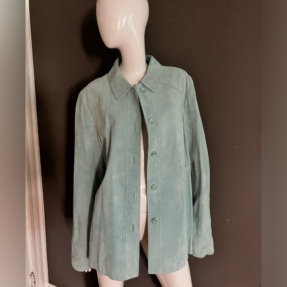 XL Tall Girl Light Blue Suede Shirt/Jacket. A timeless piece